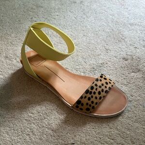 Dolce Vita Sandals- cheetah print with yellow straps
